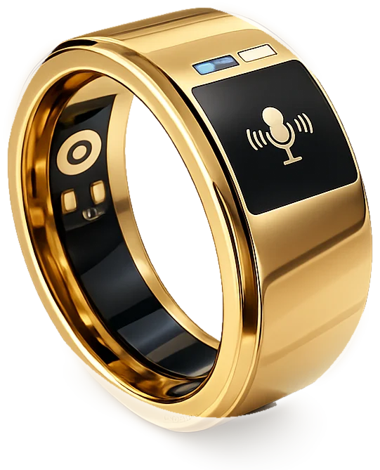 Kira AI Ring in Champagne Gold, floating
