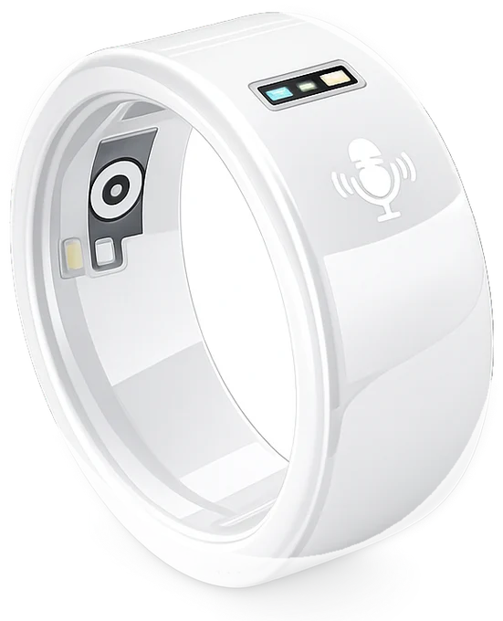Kira AI Ring in Pearl White, floating